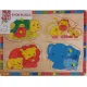 Knopjes puzzel Dierentuin dieren moeder en baby